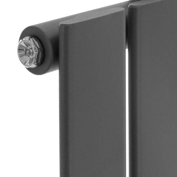 LuxeBath Designheizkörper Stella 1800 x 370 mm Anthrazit, Paneelheizkörper Mittelanschluss, Einlagig, Flach, Vertikal, Badheizkörper Röhrenheizkörper Flachheizkörper Badezimmer Heizung Bad Wandheizung