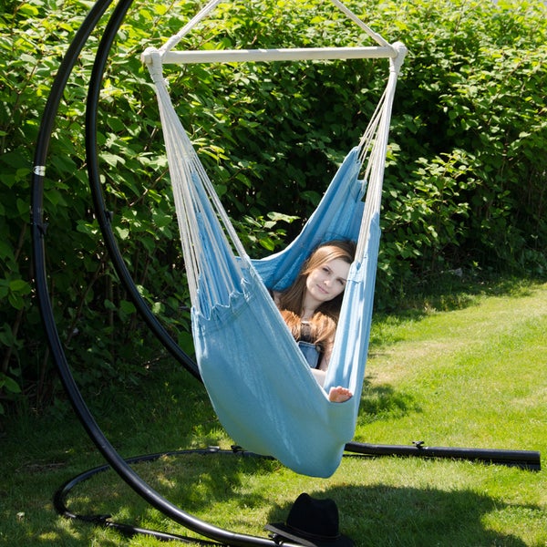 XXL Hängesessel Relaxsessel 185x130cm bis 150kg in Pazifik Blau