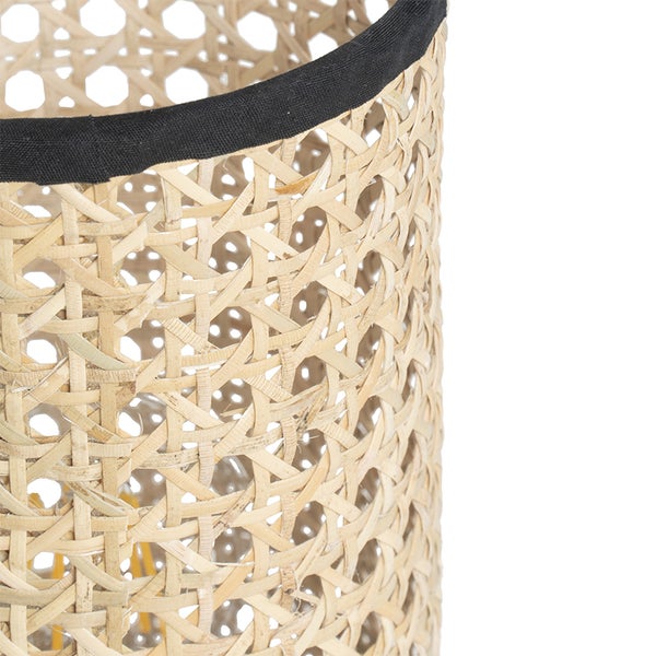 Lampenschirm aus Rattan mit Stoffrand