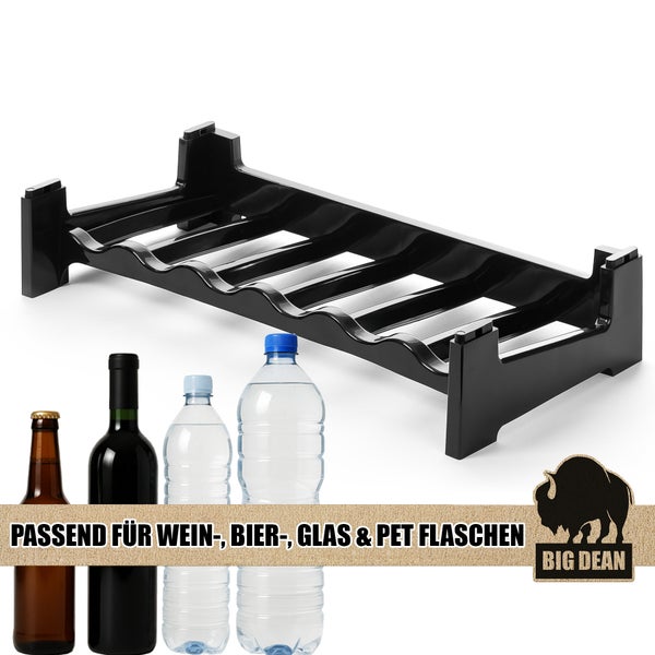 Flaschenregal aus Kunststoff für Wein-, Bier-, Glas- und PET-Flaschen