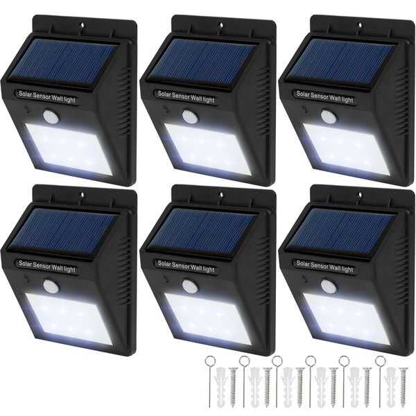 6er-Set Solarlampe mit Bewegungsmelder tectake  Erfassungswinkel 120° 9,7 x 5,1 x 12,4 cm