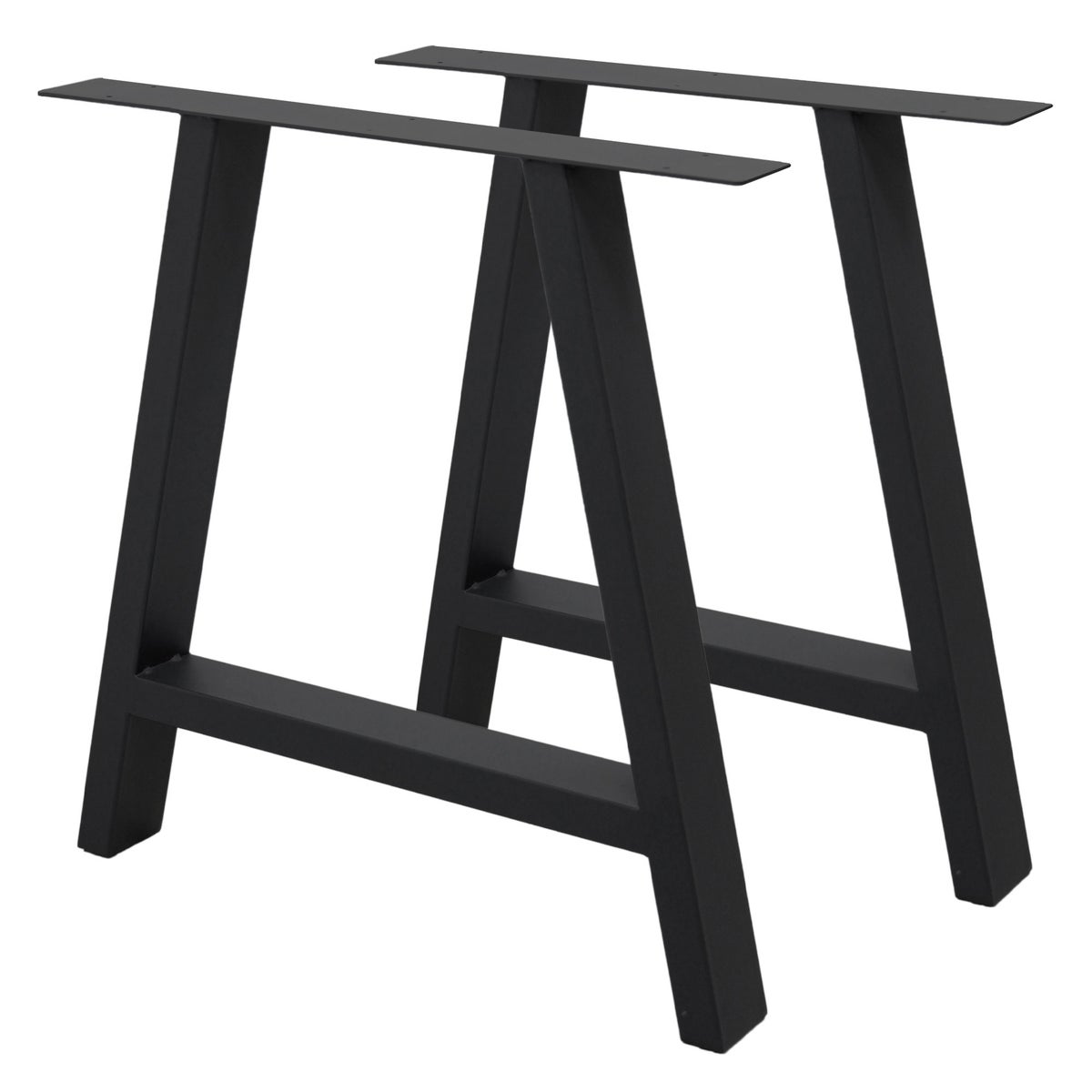 ECD Germany 2x Tischbeine A-Form A-Design, 70 x 72 cm, Schwarz, aus pulverbeschichtetem Stahl, Industriedesign, Metall Tischkufen Tischuntergestell Tischgestell Möbelfüße, für Esstisch Schreibtisch