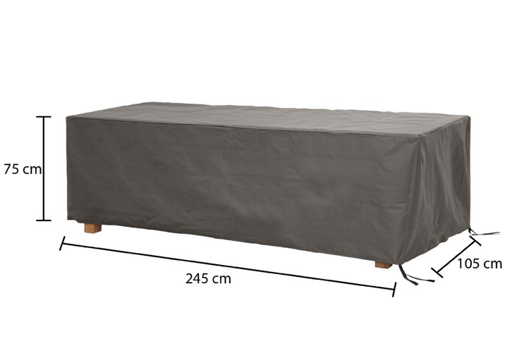 Abdeckung für Gartenmöbel, circa 245 cm lang, 105 cm breit und 75 cm hoch