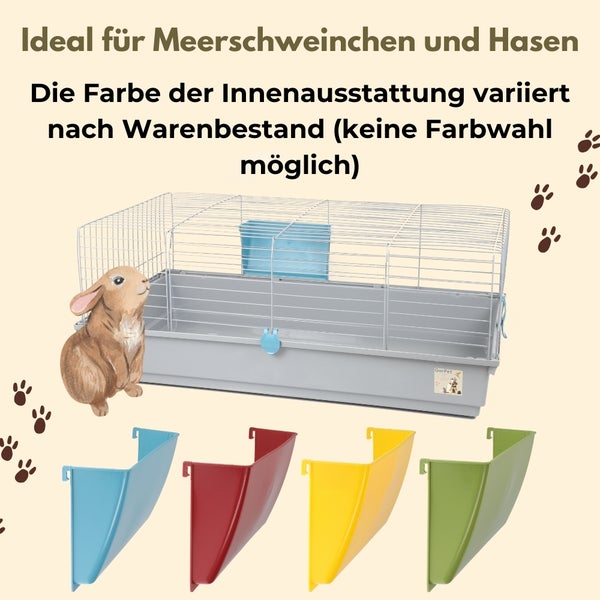 Kaninchenkäfig Kaninchenstall innen draußen Hasenkäfig Meerschweinchen Käfig Hasenstall Heuraufe Kleintierkäfig
