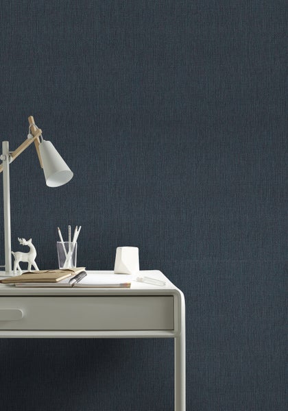 Vliestapete - Basic Leinen - Dunkelgrau - 10mx106cm