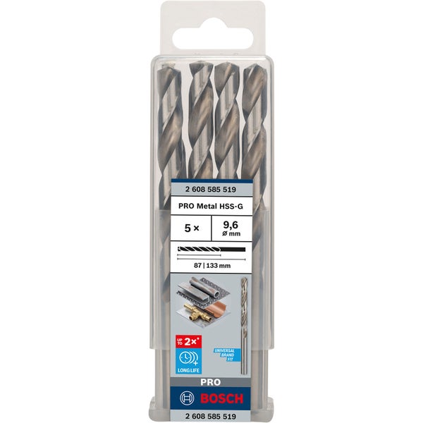 Bosch PRO Metal HSS-G Spiralbohrer 9,6 x 87 x 133 mm - 2608585519
