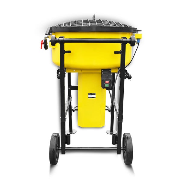Betonmischer mit Rädern und Schutzgitter