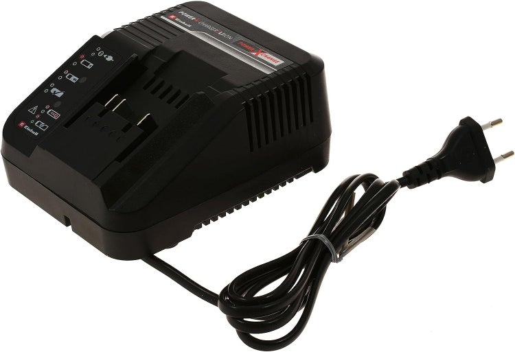 Einhell Power X-Change Akkuladegerät für Lithium-Ionen-Akkus mit Netzkabel.