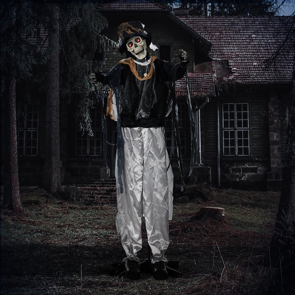 HOMCOM Halloween Dekoration, 101L x 64B x 178H cm, Polyester, Schwarz