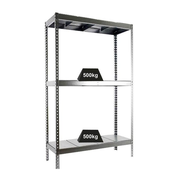 PROREGAL Schwerlastregal Metal Beast Three HxBxT 200 x 210 x 45 cm Fachlast 500 kg Verzinkt