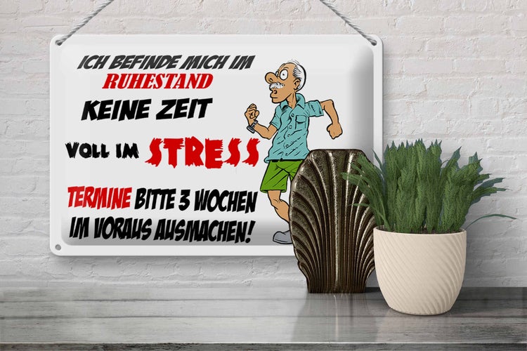 Blechschild Spruch 30x20cm ich befinde mich im Ruhestand