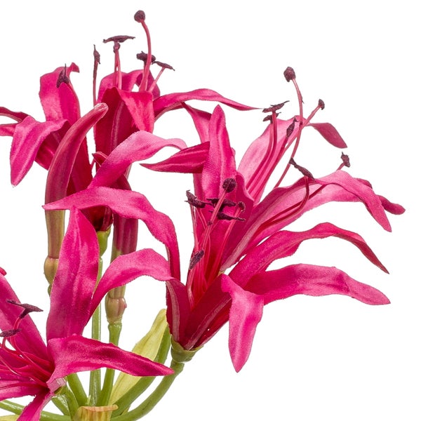 Künstliche Blume Nerine in Pink aus Kunststoff und Textil