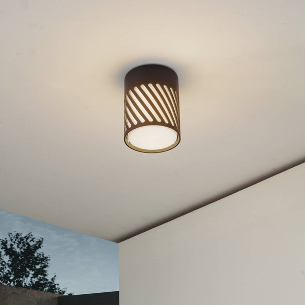 Lindby Deckenlampe Lurinda (spritzwassergeschützt (Modern) in Schwarz aus Aluminium (1 flammig, E27) - Aufbau-Deckenleuchte Deckenleuchte Lampe