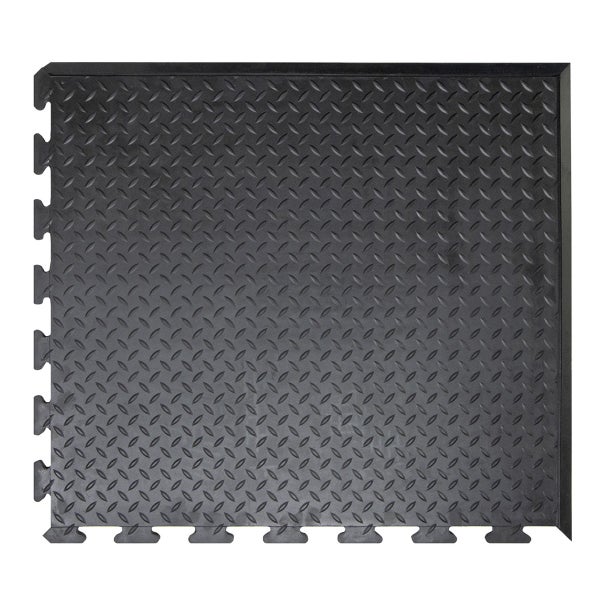 PROREGAL Anti Ermüdungs Gummifliese Eckstück Rechts BxL 70 x 78 cm Stärke 1,2 cm Schwarz