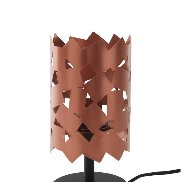Lucande Tischlampe Aeloria (Modern) in Kupfer aus Metall (1 flammig, E27) - Tischleuchte Schreibtischlampe Nachttischlampe Wohnzimmerleuchte