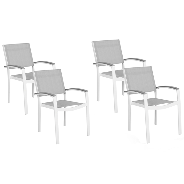 Gartenstuhl 4er Set PERETA Metall Grau