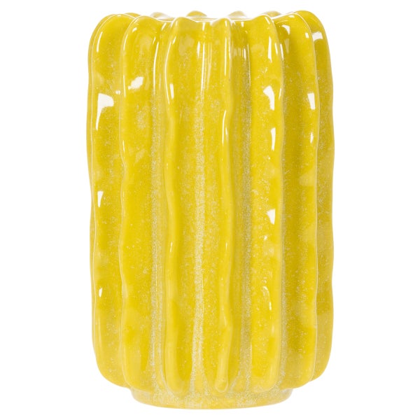 Dekorative Keramikvase mit gerippter Oberfläche