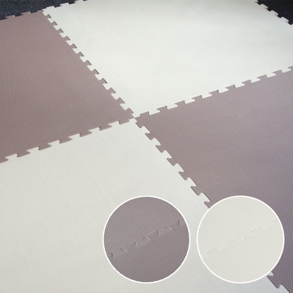 0.8qm Kampfsportmatte 4cm - Judo Matte für Zuhause 90x90cm Beige Braun