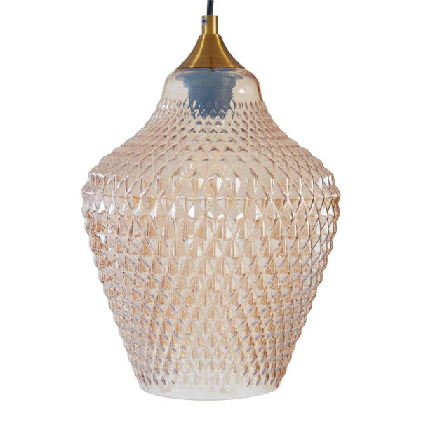Lindby Pendelleuchte Drakar (Retro, Vintage Antik) in Creme aus Glas (1 flammig E27) - Hängelampe Esstischlampe Hängeleuchte Wohnzimmerleuchte