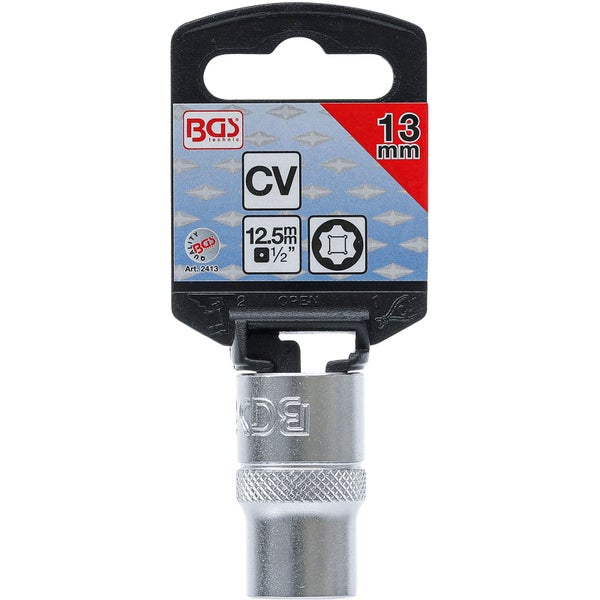 BGS technic Steckschlüssel Einsatz, 13 Millimeter, 12,5 Millimeter, ein halb Zoll