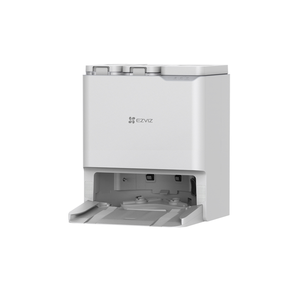 EZVIZ Dockingstation für Saug- und Wischroboter mit Wassertanks und Ladebereich.