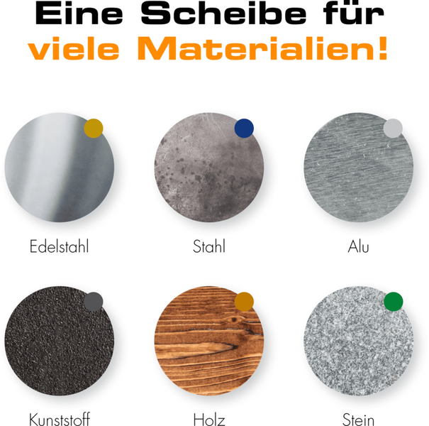 RHODIUS Trennscheibe XT69 MULTI, 25 Stück, 125 x 1,0 x 22,23 mm für Fliesen/Keramik, NE-Metalle, Stein, Stahl, Metall, Edelstahl, PROline