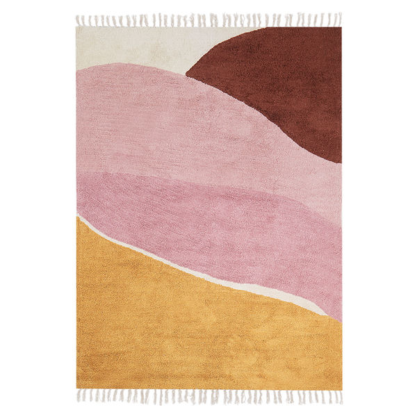 Teppich XINALI Rosa 140 x 200 cm Baumwolle