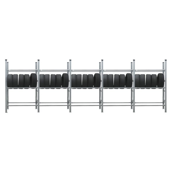 PROREGAL Reifenregal Stecksystem Proximo Komplettregal HxBxT 200 x 600 x 40 cm 3 Ebenen Fachlast 200 kg bis zu 90 Reifen Verzinkt