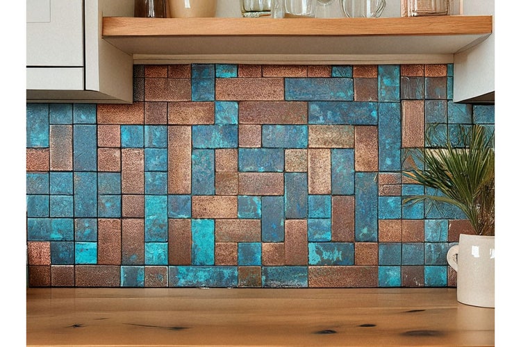 Wandgestaltung mit Mosaikfliesen in Küche