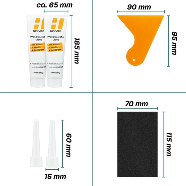 Hinrichs 500g Spachtelmasse Weiß Innen - Wand Reparatur