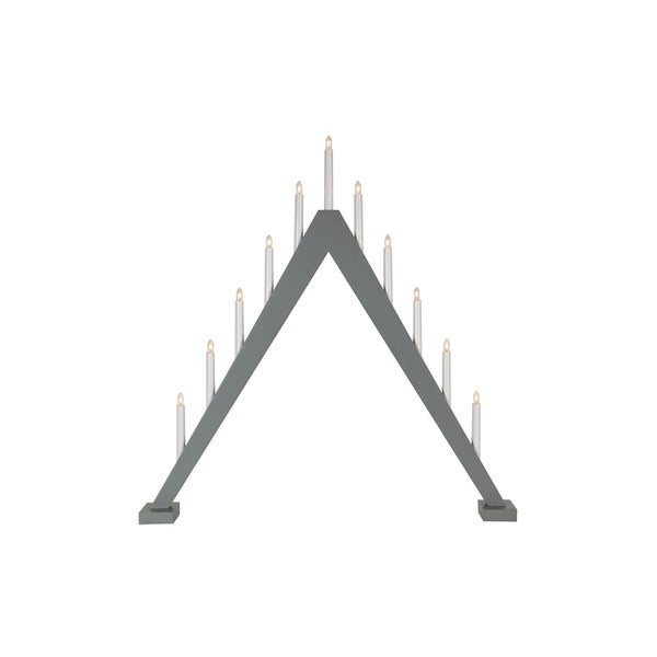 Grauer Schwibbogen mit elektrischen Kerzen für die Weihnachtsdekoration