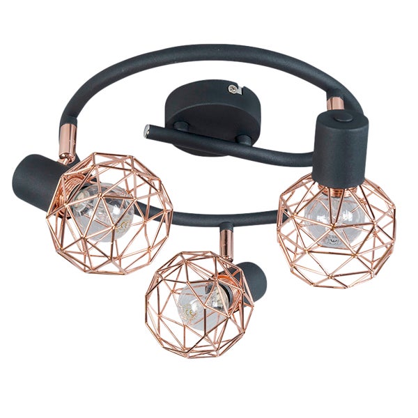 Deckenleuchte mit drei Leuchten im geometrischen Design