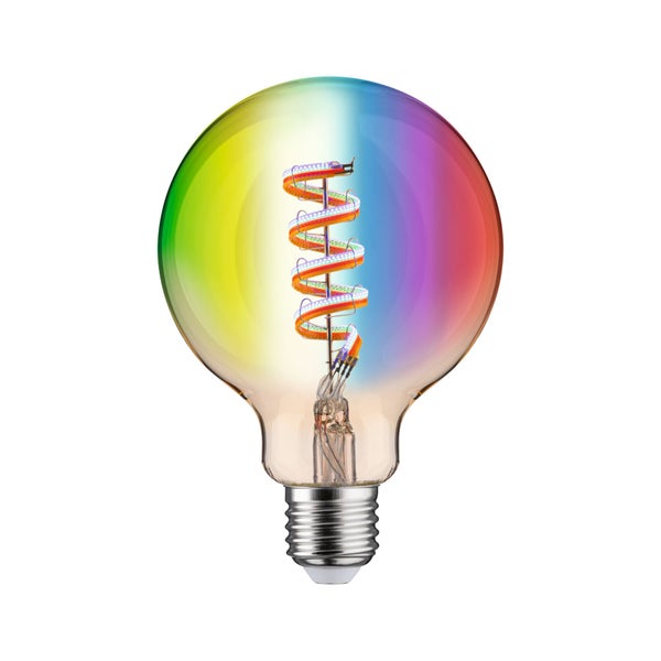 Filament 230V Smart Home Zigbee 3.0 LED Globe G95 E27 470lm 6,3W RGBW+ dimmbar Gold