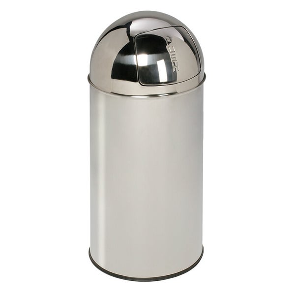 Wesco Pushboy Junior Abfalleimer aus Edelstahl mit Push-Klappe.