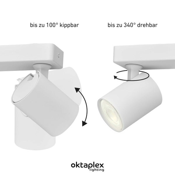 Bora Deckenstrahler LED 3-flammig warmweiss 450lm 2,5W schwenkbar für Wohnräume Flur Esszimmer Küche weiß