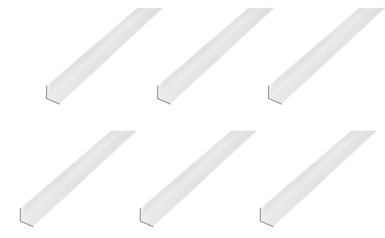 Set aus sechs Aluminium Winkelprofilen zur Kantenverkleidung
