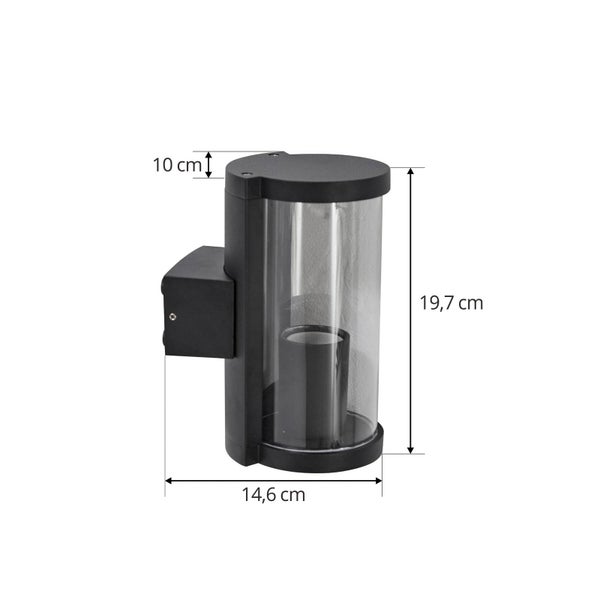 Lucande Wandleuchte außen Zanta (Modern) in Schwarz aus Aluminium (1 flammig, E27) - Außenwandleuchten Wandlampe Led Außenlampe Outdoor für Außenwand/Hauswand Haus Terrasse & Balkon