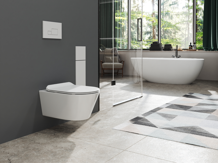 SSWW Design Hänge-WC Beta CT2063V – Spülrandlos – Markenkeramik – Softclose-Sitz