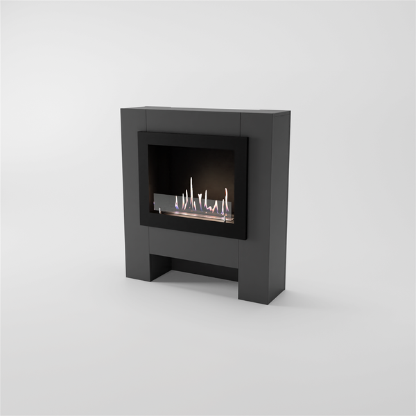 GLOW FIRE Ethanol Kamin 'Harstad RW' | Ethanolofen in Grau mit 3 Std. Brenndauer und 2 KW Heizleistung | BxHxT: 114,2x95,8x29,8 cm