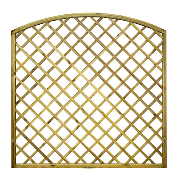 Quadratisches Rankgitter aus Holz mit abgerundetem Oberteil