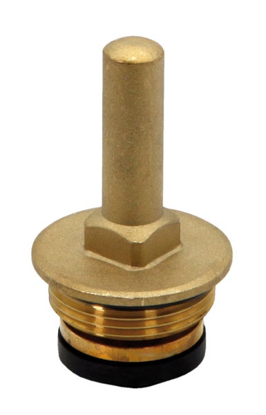 Ventiloberteil aus Messing für Wasserhähne mit Gewinde und Gummidichtung.