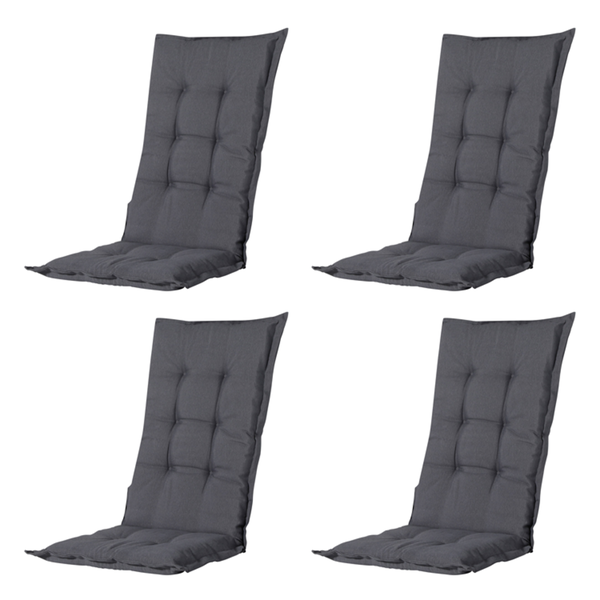Hochlehnerauflage Panama grau - Ca. 123x50 cm - 4er-Set