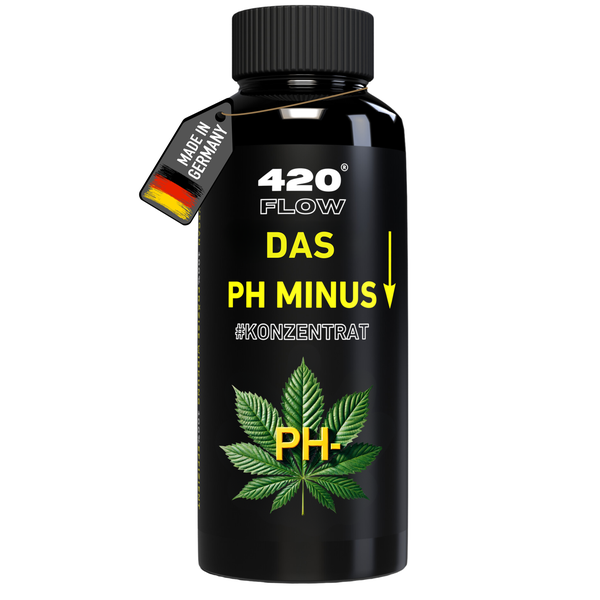 Flasche mit 420 Flow PH Minus Konzentrat zur Regulierung des PH Wertes in Deutschland hergestellt