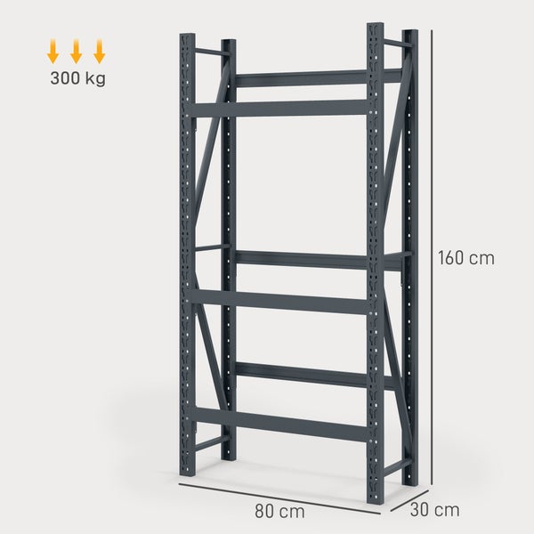 HOMCOM Getränkekistenregal für 6 Kisten, Freistehend Getränkeregal mit 3 Verstellbaren Ebenen, Kistenregal, 80 x 30 x 160 cm, Stahl, Grau
