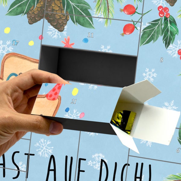 Mr. & Mrs. Panda Befüllbarer Adventskalender Toast Party - Blau Pastell