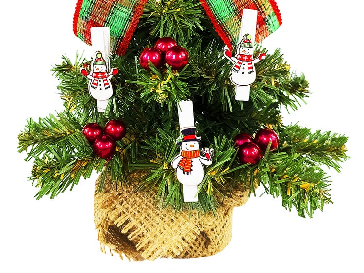 Geschmückter künstlicher Weihnachtsbaum mit 26 Ornamenten TINY 7 im Topf 25 cm