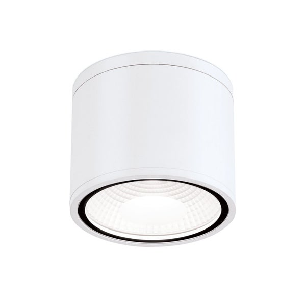 Zylindrische Deckenleuchte, LED Aufbaustrahler aus Aluminium in Weiß für die Innenbeleuchtung.