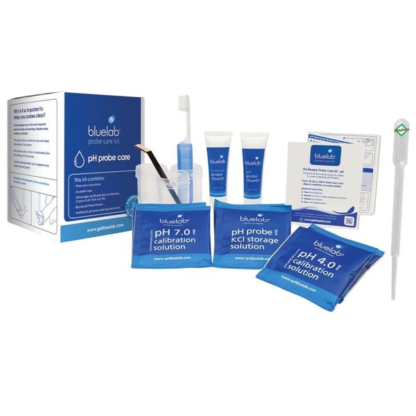 Bluelab pH Reinigungs- und Kalibrier-Set – Komplettset mit Eichlösungen, Reinigungsflüssigkeit, Schwamm & Bürste für präzise und langlebige pH-Messgeräte