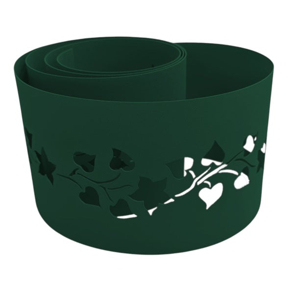 Dunkelgrüne Rasenkante mit Pflanzenmuster aus Kunststoff