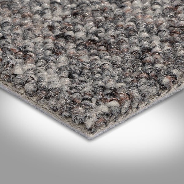 Teppichboden Meterware in Dunkelgrau mit Vliesrücken und Schlingen Struktur 300 cm Breite (Meterware)